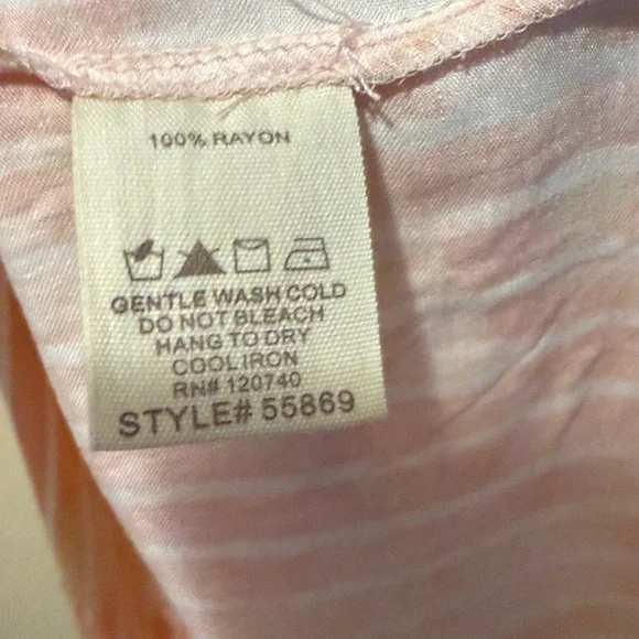 Mystree Peach and Cream Striped Blouse - Picture 8 of 10